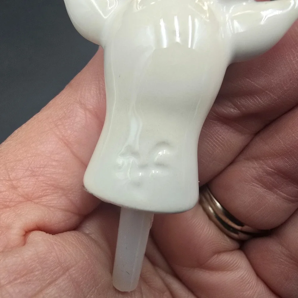 Nora Fleming Oh Deer Mini Stag Head White Gold Antlers Ceramic Retired Holiday